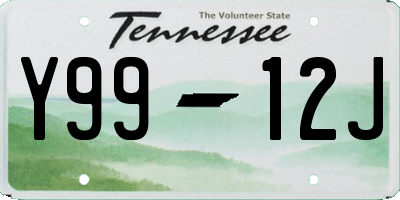 TN license plate Y9912J