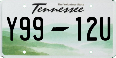 TN license plate Y9912U