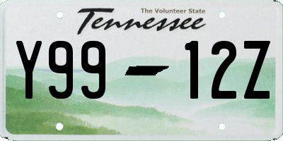 TN license plate Y9912Z