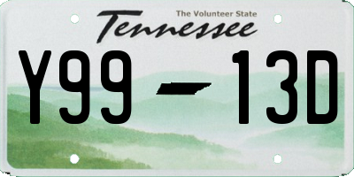 TN license plate Y9913D