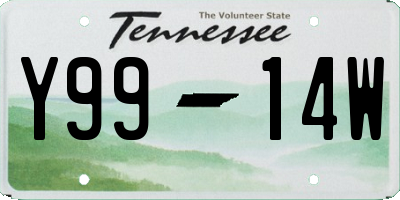 TN license plate Y9914W