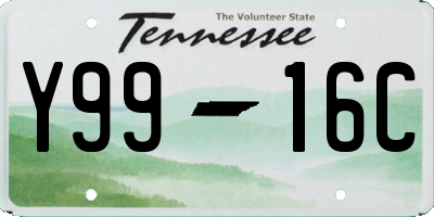 TN license plate Y9916C