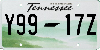 TN license plate Y9917Z