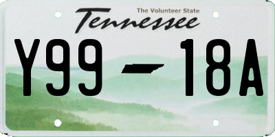 TN license plate Y9918A