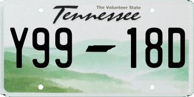 TN license plate Y9918D