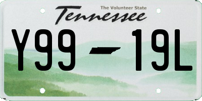 TN license plate Y9919L