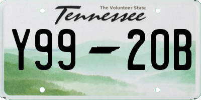 TN license plate Y9920B