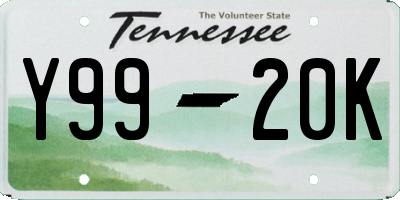 TN license plate Y9920K