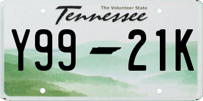 TN license plate Y9921K