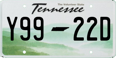 TN license plate Y9922D