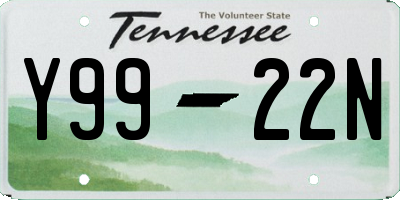 TN license plate Y9922N