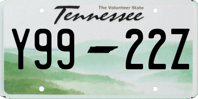 TN license plate Y9922Z