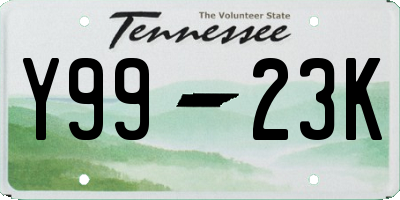TN license plate Y9923K