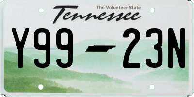 TN license plate Y9923N