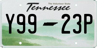 TN license plate Y9923P