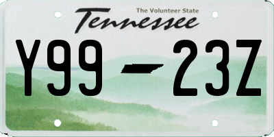 TN license plate Y9923Z