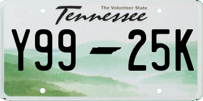 TN license plate Y9925K