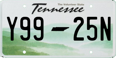 TN license plate Y9925N