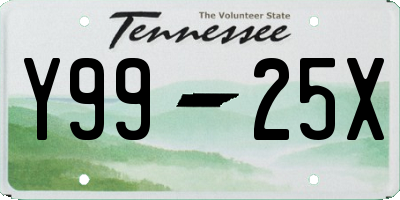 TN license plate Y9925X
