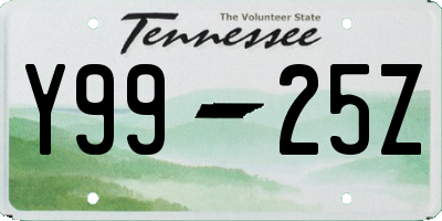 TN license plate Y9925Z