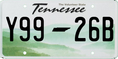 TN license plate Y9926B