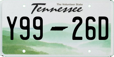 TN license plate Y9926D