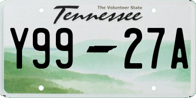 TN license plate Y9927A