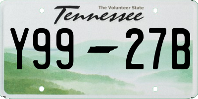 TN license plate Y9927B