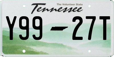 TN license plate Y9927T