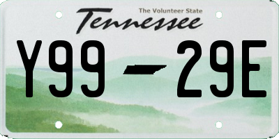 TN license plate Y9929E