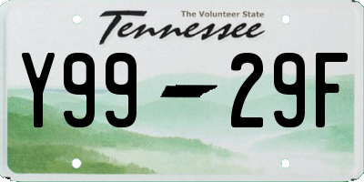 TN license plate Y9929F