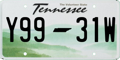 TN license plate Y9931W