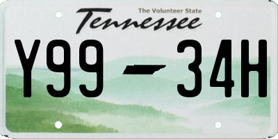 TN license plate Y9934H