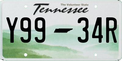 TN license plate Y9934R
