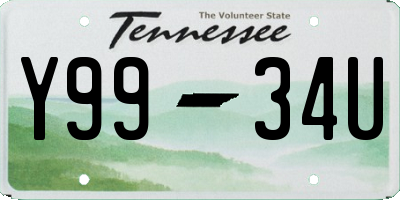 TN license plate Y9934U