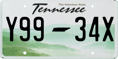 TN license plate Y9934X