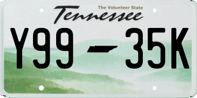 TN license plate Y9935K