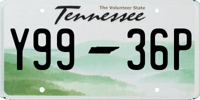 TN license plate Y9936P