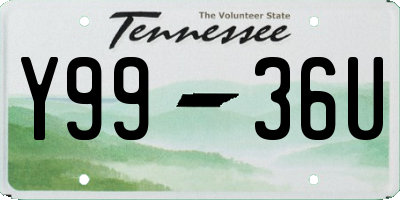 TN license plate Y9936U