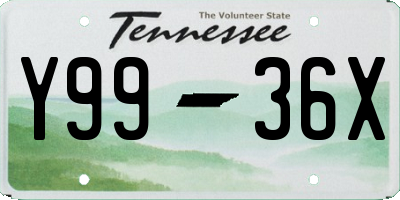 TN license plate Y9936X