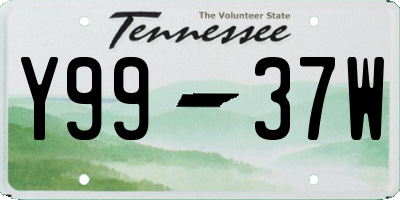TN license plate Y9937W