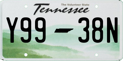 TN license plate Y9938N