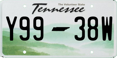 TN license plate Y9938W