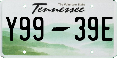 TN license plate Y9939E