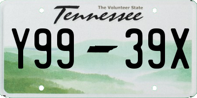 TN license plate Y9939X