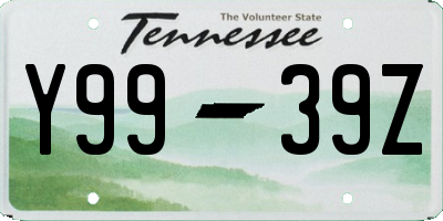 TN license plate Y9939Z