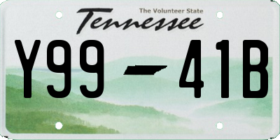 TN license plate Y9941B