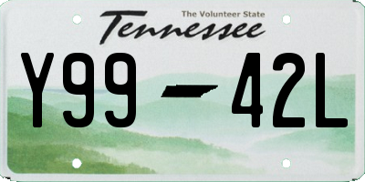 TN license plate Y9942L