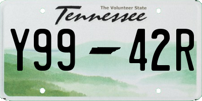 TN license plate Y9942R