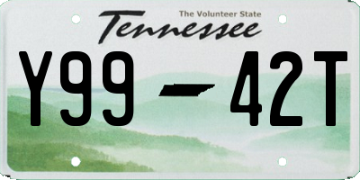 TN license plate Y9942T